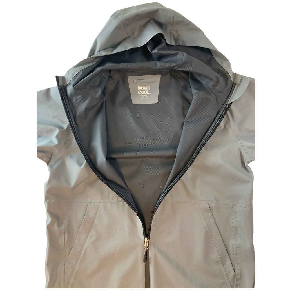 32 Degrees Cool Windbreaker Jacket Unisex Grey Full Zip Hooded Lightweight S